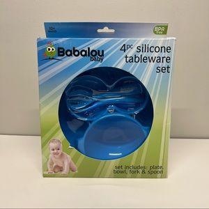 Babalou baby Blue 4pc Silicone tableware Set